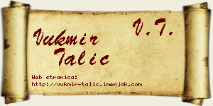 Vukmir Talić vizit kartica